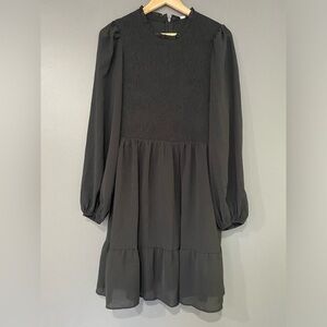Chic Long Sleeve Black Dress